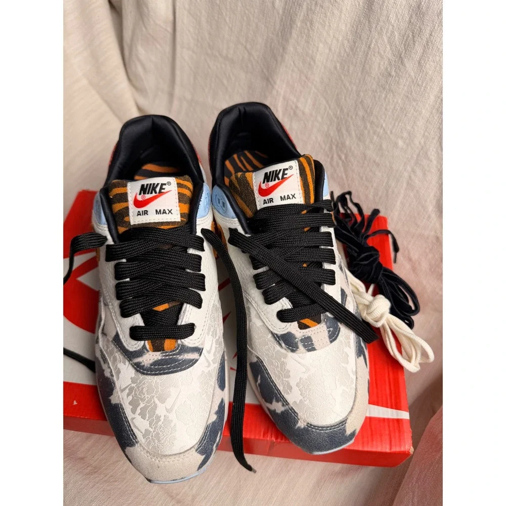 Nike Air Max 1 87 Great Indoors Animal Print Sail Black FD0827-133 Womens 11.5